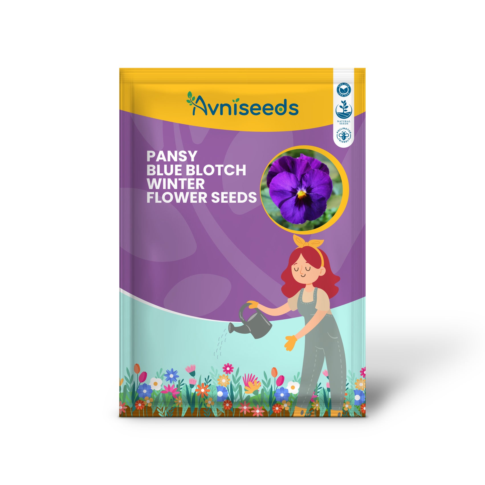 Pansy Blue Blotch Winter Flower Seeds